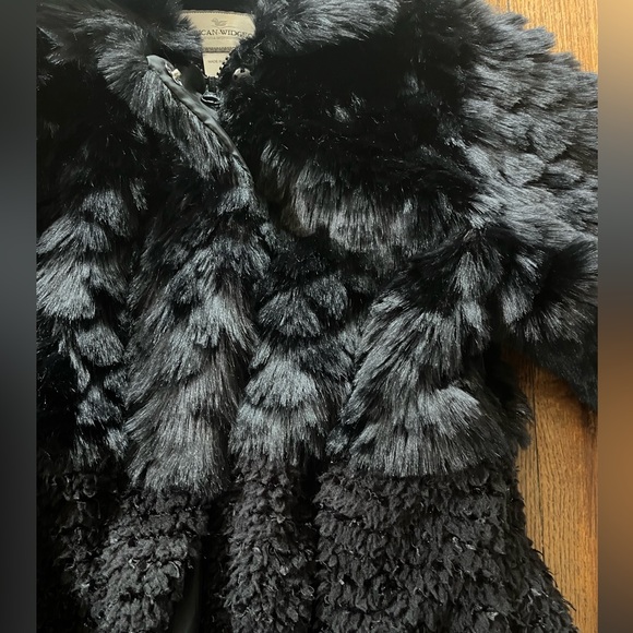 American Widgeon Black Size 10 Faux Fur Dress Coat - Picture 9 of 12